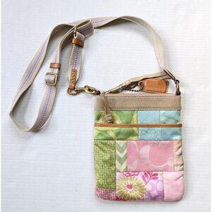 Vintage Coach Women Y2K Pastel Patchwork Crossbody Purse Pink Green Small